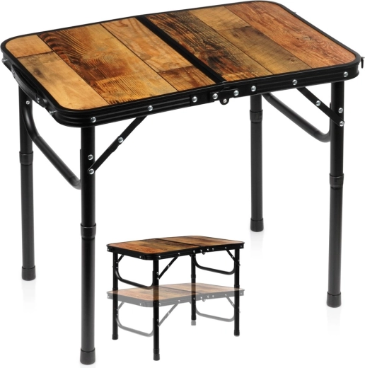 Vilde opvouwbaar campingtafeltje 2-in-1 met verstelbare hoogte 60 × 40 cm