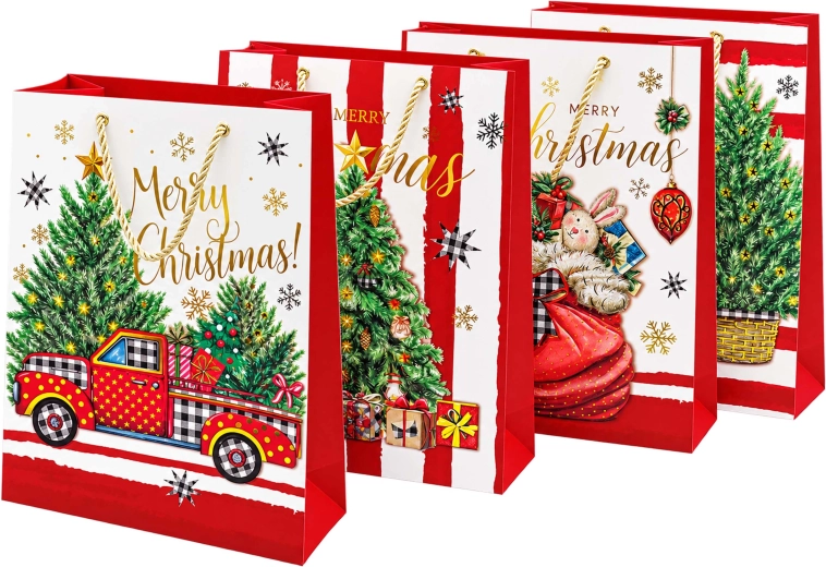 Kerstcadeautas 32 × 26 × 12 cm assorti - 1 stuk