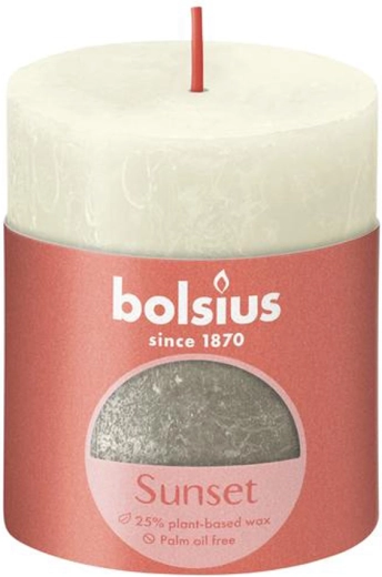 Rustieke kaars 80 × 68 mm soft pearl/champagne