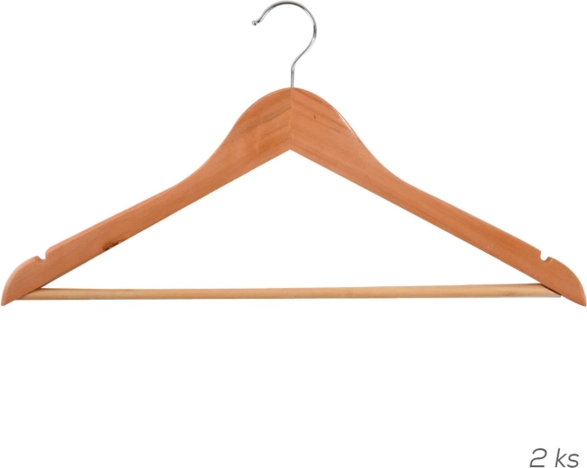 Draaibare houten-metalen kledinghanger 2 stuks