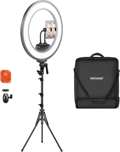 Ultradunne LED-ringlamp Neewer RL45B 18" 45 W – set
