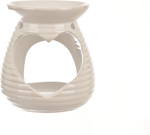 Keramische aromalamp wit parelmoer