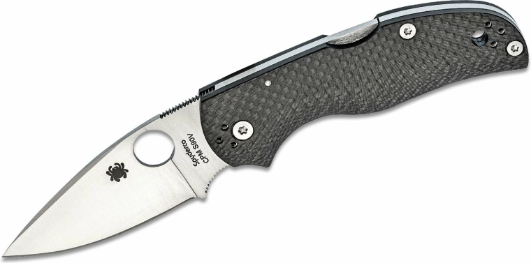 Zakmes Spyderco Native 5 van carbonvezel, satijn 7,5 cm