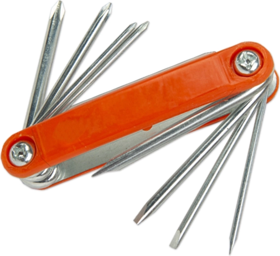 Compacte zakschroevendraaierset 8-in-1
