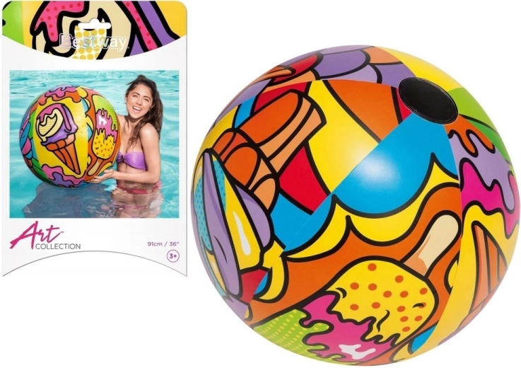 Opblaasbare strandbal multicolor 91 cm BESTWAY