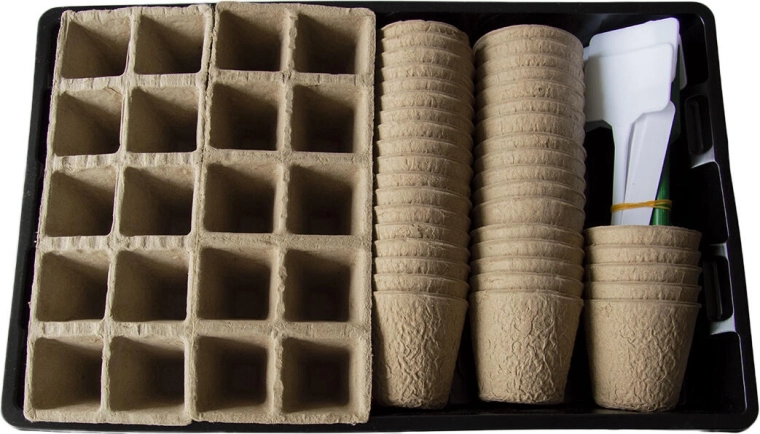 Set van kweektrays en potjes voor voorzaaien, 65-delig