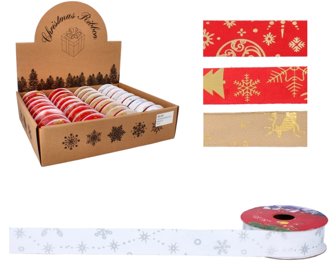 Kerstdecoratieve lint 2,5 cm × 2,7 m