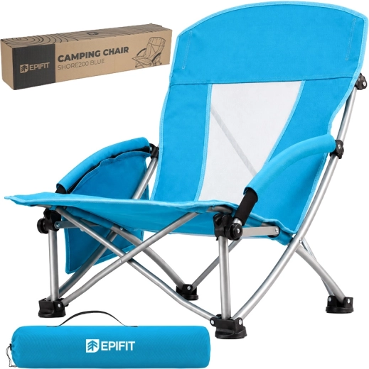 Opvouwbare toeristische strandstoel Shore200 blauw
