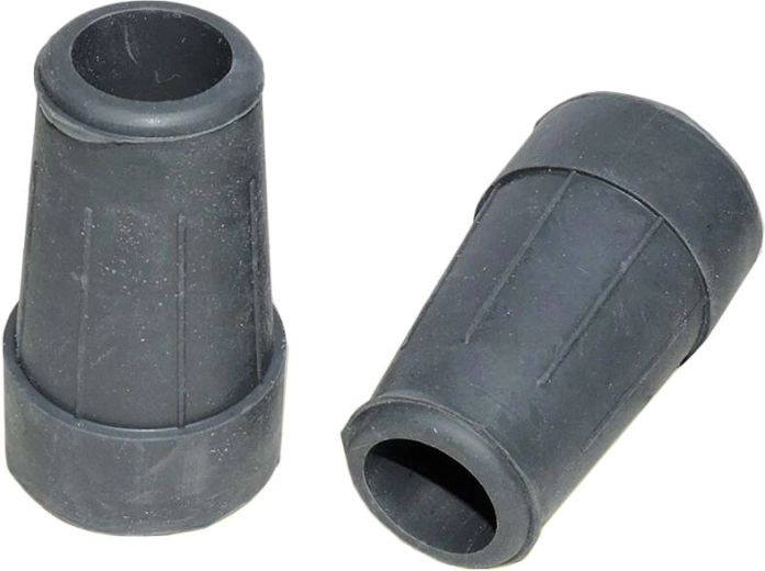Rubberen doppen voor wandelstokken en krukken, diameter 18 mm, grijs, set van 4 stuks