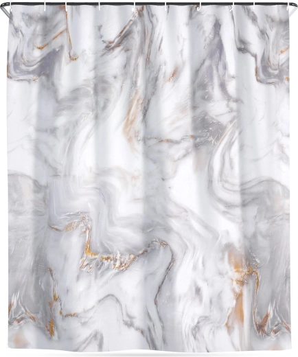 Waterdichte douchegordijn marmer 180 × 180 cm met haakjes