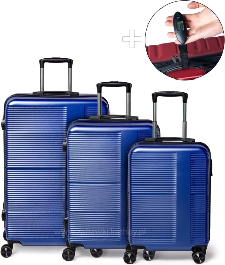 Set reiskoffers XXL 3-in-1 (ABS+PC) met cijferslot + reisweegschaal gratis