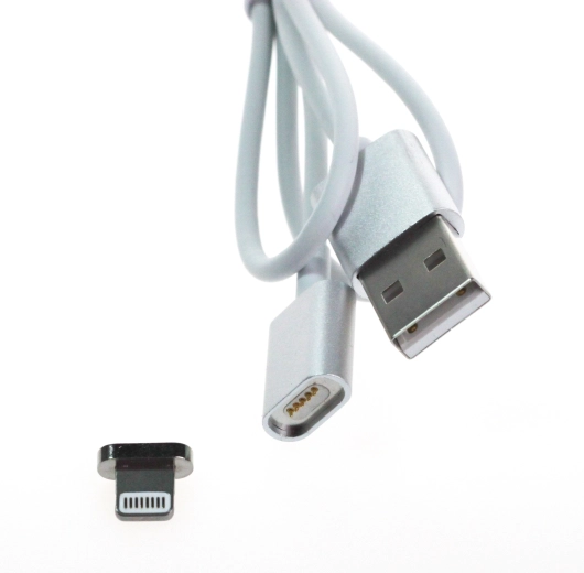 Magnetische Lightning-kabel MyMax, zilver, 1 m