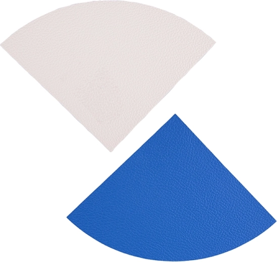 Dubbelzijdige onderlegger van ecoleer 12 × 12 cm blauw/ecru