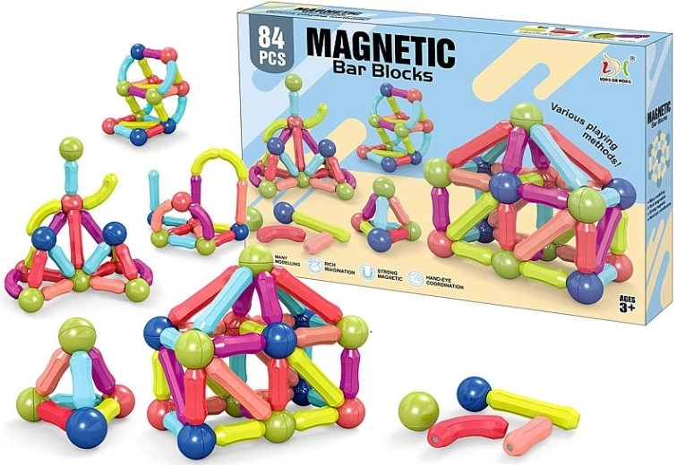 Magnetische 3D bouwset – set van 84 onderdelen