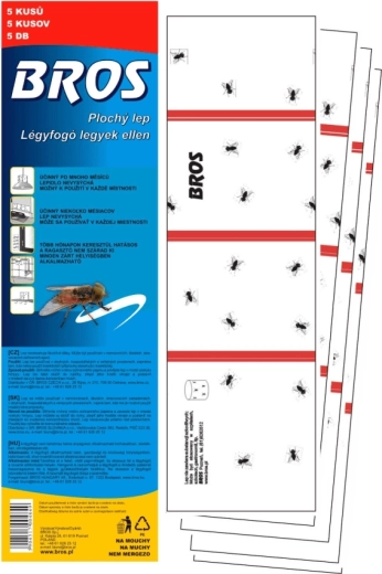 Bros platte lijmval voor vliegen 5 stuks