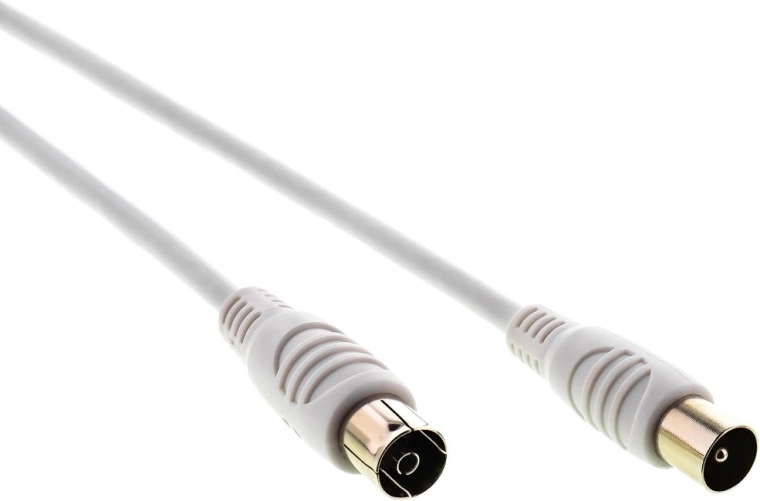 Sencor volledig afgeschermde coaxiale antennekabel IEC-stekker–IEC-bus 0,8 m wit