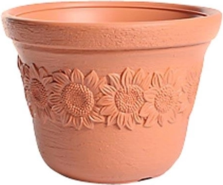 Bloempot SUNNY 35 cm baksteen met decor