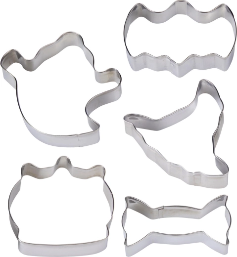 Halloween koekjesvormpjes van roestvrij staal – set van 5 stuks