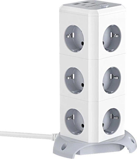 Verticale stekkerdoos BlitzWolf BW-EC3 met 12 stopcontacten en USB
