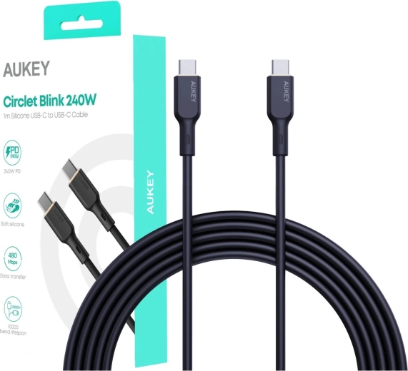 Siliconen USB-C-naar-USB-C kabel 1 m 240W PD van AUKEY