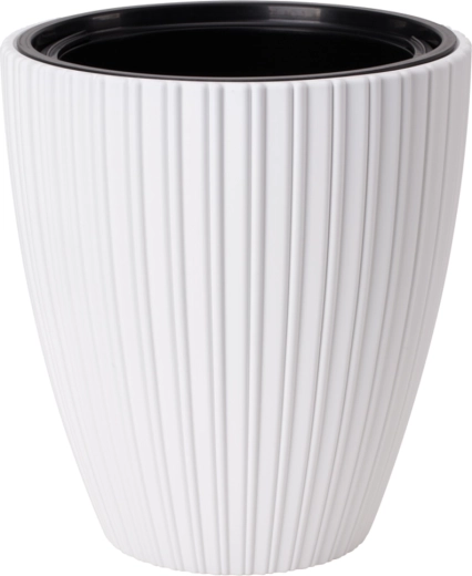 Bloempot MIKA 30 cm wit met inzetstuk