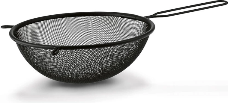 Zwarte metalen zeef 20 cm
