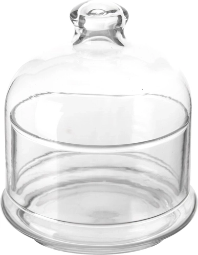 Glazen stolp met schaal 11,8 cm
