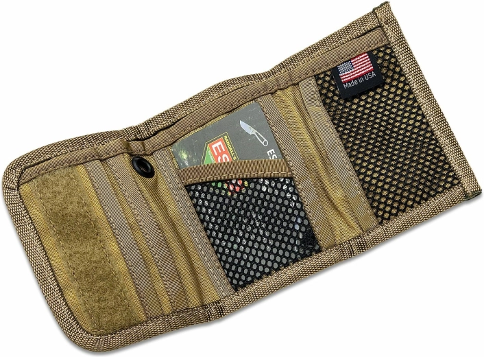 ESEE portemonnee Tri‑Fold Desert Tan van Cordura met RFID‑blokkering
