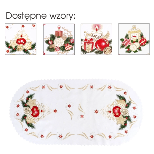 Kerstdecoratief servet/theedoek Boże Narodzenie (30 × 50 cm) – set van 3 stuks