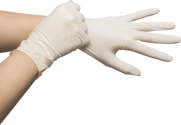 Latex wegwerphandschoenen maat M, 10 stuks