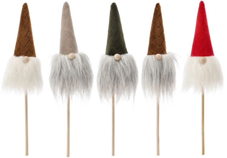 Decoratieve kerstkabouter op stokje 24 cm