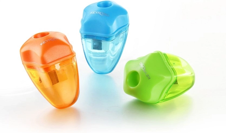 Puntenslijper met opvangbak KEYROAD Star, kunststof, mix kleuren