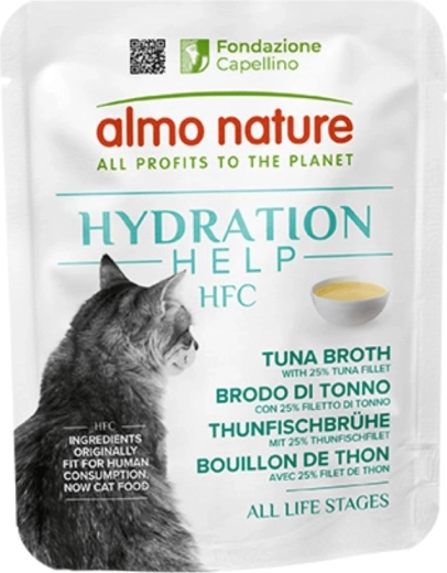 Almo Nature HFC Hydratation Help voor katten – tonijnbouillon 50 g