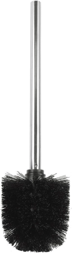 WC-borstel met roestvrijstalen handgreep, zwart, diameter 8 cm