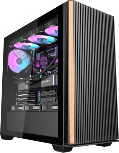 PC-behuizing Darkflash DS900WS zwart met panoramisch glas en 4 ARGB-ventilatoren