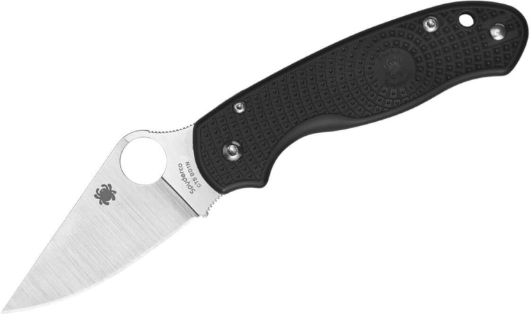 Spyderco Para 3 Lightweight zwart zakmes 7,4 cm met Leaf Shape lemmet, FRN handgreep