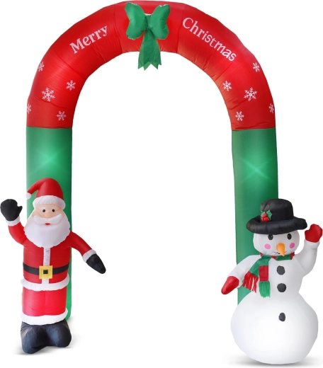 Opblaasbare kerstboog van 240 cm met ledverlichting