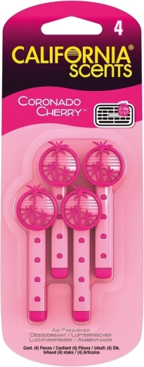 Luchtverfrissers voor ventilatierooster California Scents Coronado Cherry, 4 stuks
