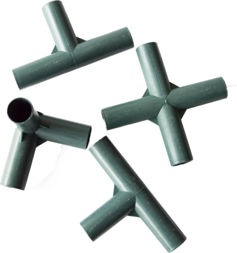 Set van kunststof koppelstukken voor foliekas, 28 delen, groen