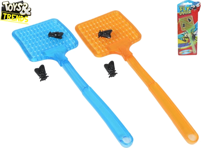 Rekbare vliegenmepper met kleverige vliegen
