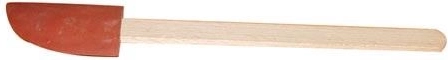 Rubberen keukenspatel met houten handvat 26 cm, rood