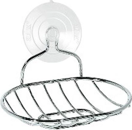 Hangende ovale zeepbakje met zuignap, chroom