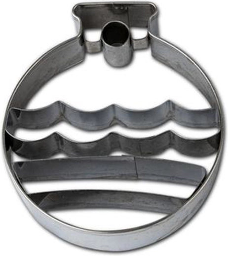 Uitsteekvormpjes voor koekjes – kerstbal, 7–8 cm, zilver