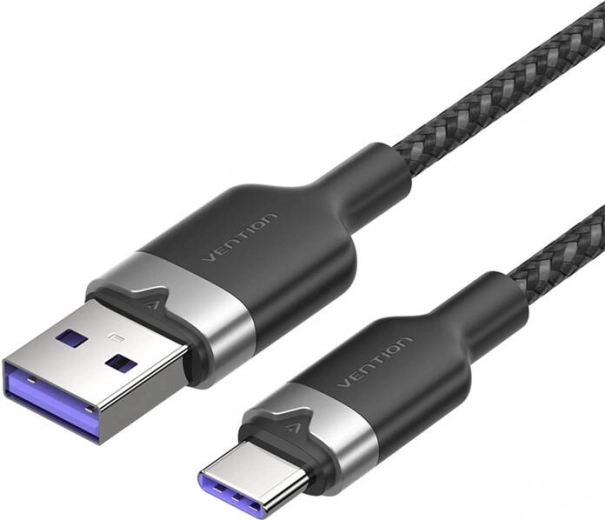 USB-kabel A naar USB‑C 100W 1 m zwart Vention