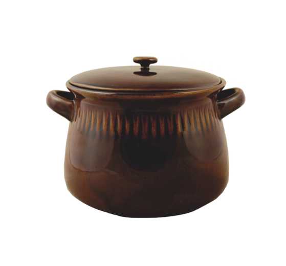 Keramische zuurkoolpot 3 l met deksel, bruin