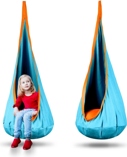 Kinder hangende coconschommel turquoise