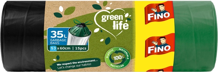 Trekbare bio-afvalzakken 35 l groen (15 stuks)