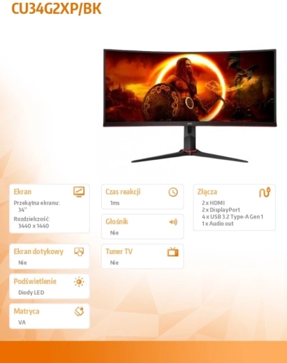 Gebogen Monitor voor Gamers 34 inch 180Hz