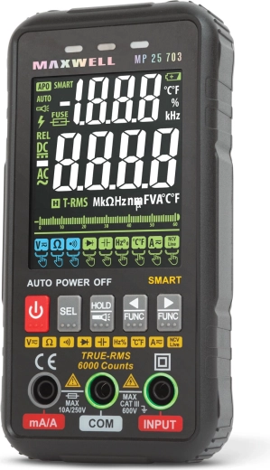 Automatische digitale multimeter Maxwell met kleurendisplay van 3 inch
