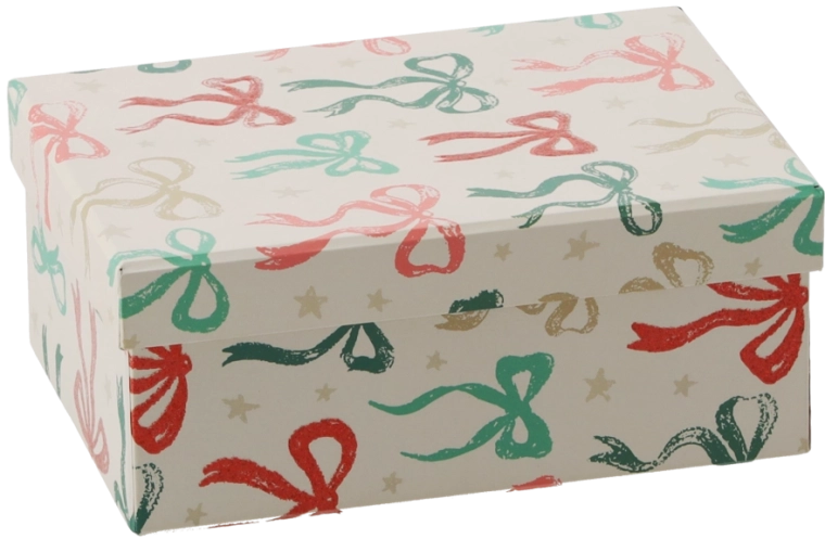 Kerstcadeaudoosje met strik 17 × 12 × 7 cm